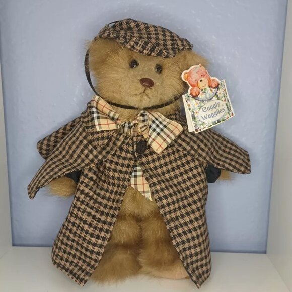 RARE Sherlock Holmes Teddy Bear Cuggly Wugglies Hangtag Elgate English Bear Co - Picture 1 of 9